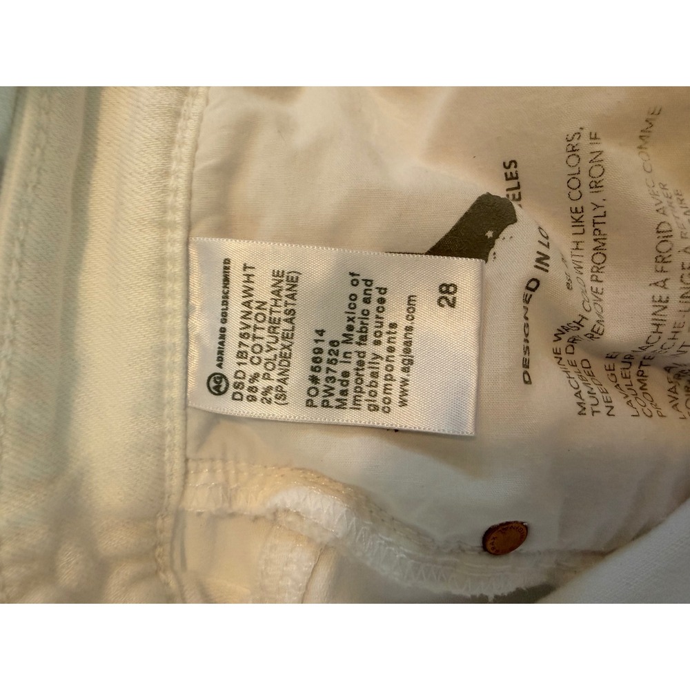 AG Adriano Goldschmied Alexxis Boot High Rise Vintage Fit White Jeans‎ Raw Hem - Picture 10 of 14